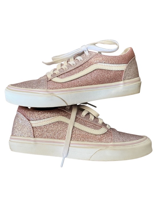 Vans Kids 2 Tone Glitter Old Skool Sneakers - Pink Rose/White-Size 5.5 main image 5
